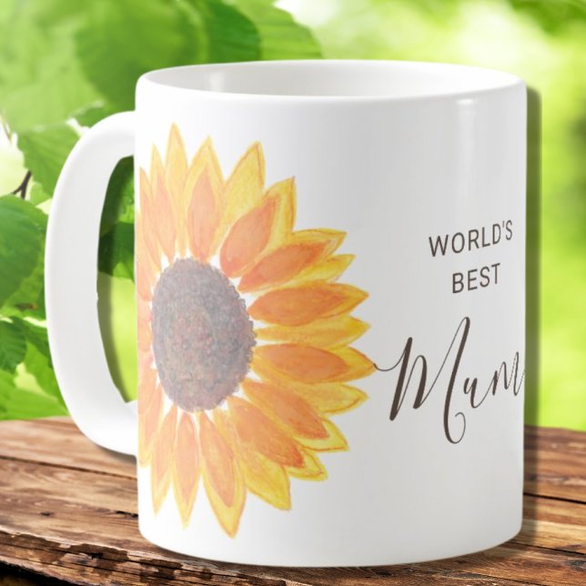 Mother’s Day Yellow Sunflower World’s Best Mum Coffee Mug (Creator Uploaded)