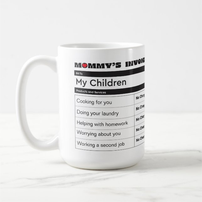 Mother’s Journey of Love - Appreciation Invoice Coffee Mug (Left)