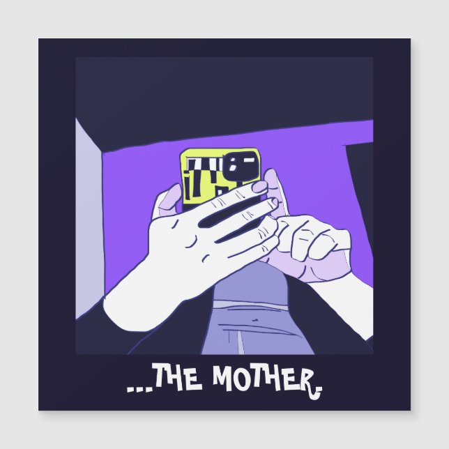 Mother’s Mobile Hands Violet Avocado Magnetic Card (Front)