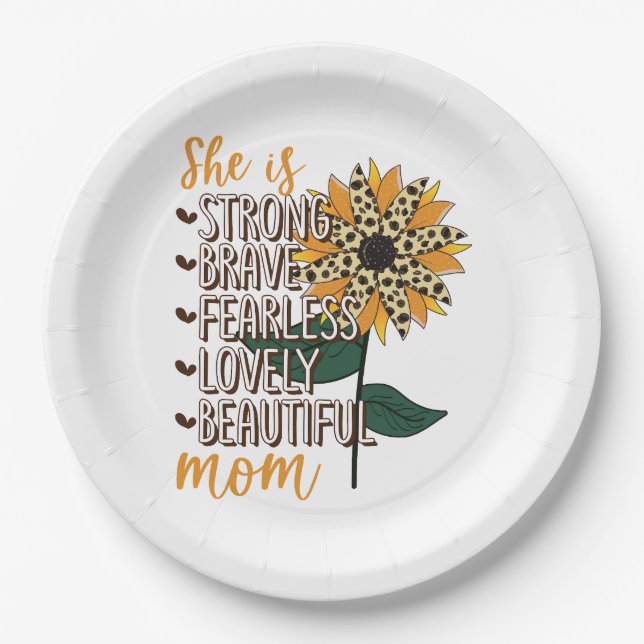 Mother She Is Strong Paper Plate (Front)