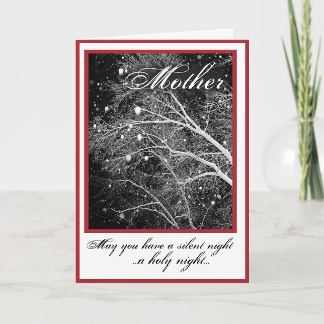 Mother Silent Night, Holy Night at Christmas Holiday Card (Front)