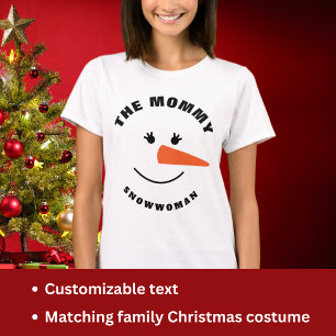Mother Snowman Face Squad Matching Family Costume T-Shirt