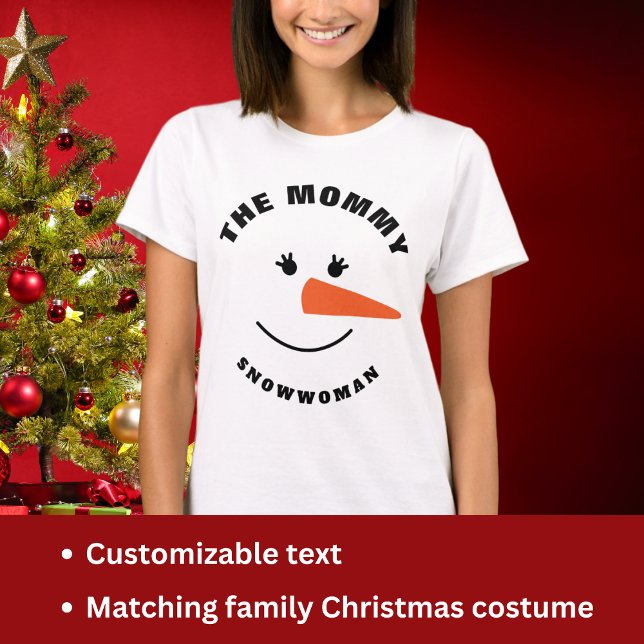 Mother Snowman Face Squad Matching Family Costume T-Shirt (Creator Uploaded)