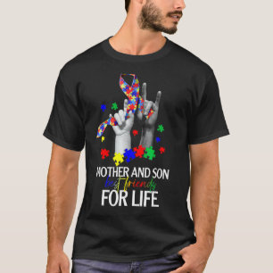 Mother Son Best Friends For Life Autism Support Mo T-Shirt