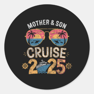 Mother Son Cruise 2025 Vacation Matching Family Tr Classic Round Sticker