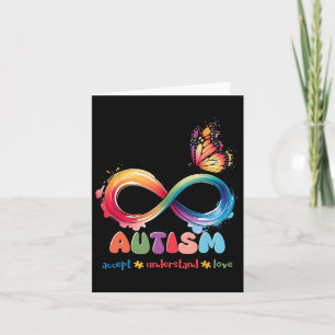 Mother Son Family Accept Autistic Kids Autism Awar Card