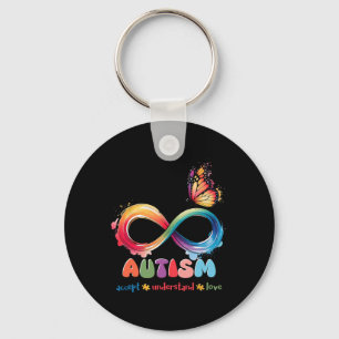 Mother Son Family Accept Autistic Kids Autism Awar Key Ring
