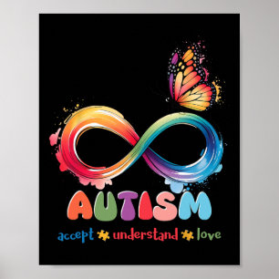 Mother Son Family Accept Autistic Kids Autism Awar Poster
