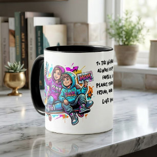  Mother & Son Graffiti Art Coffee Mug