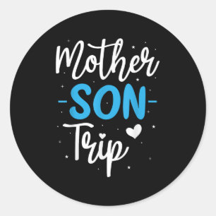 Mother Son Trip Summer Family Vacation Trip Cruise Classic Round Sticker