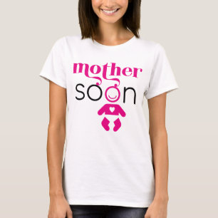Mother Soon Future Baby Girl Hot Pink Black Funny T-Shirt