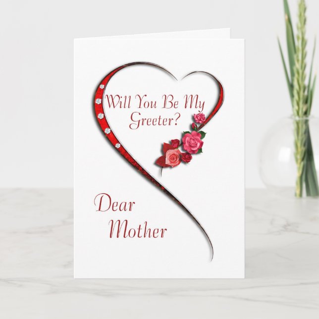 Mother, Swirling heart Greeter invitation (Front)