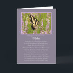 Mother Sympathy Remembrance Memorial and Butterfly Card<br><div class="desc">A remembrance poem for the anniversary or birthday of someone's mother that has passed. Spiritual in nature, it is about remembering the beautiful soul in the everyday. A swallowtail butterfly, simple elegant, and the butterfly the symbol of transition, for from the caterpillar becomes the butterfly. Original poem by me, Stephanie...</div>