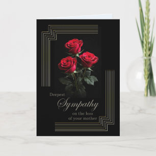 Mother Sympathy Roses on Black Card