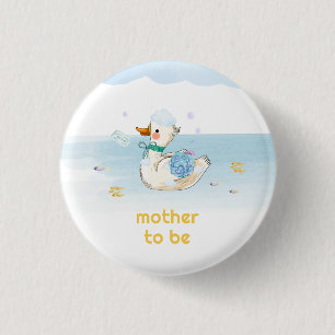Mother To Be Bath Time Little Duck Baby Shower  3 Cm Round Badge