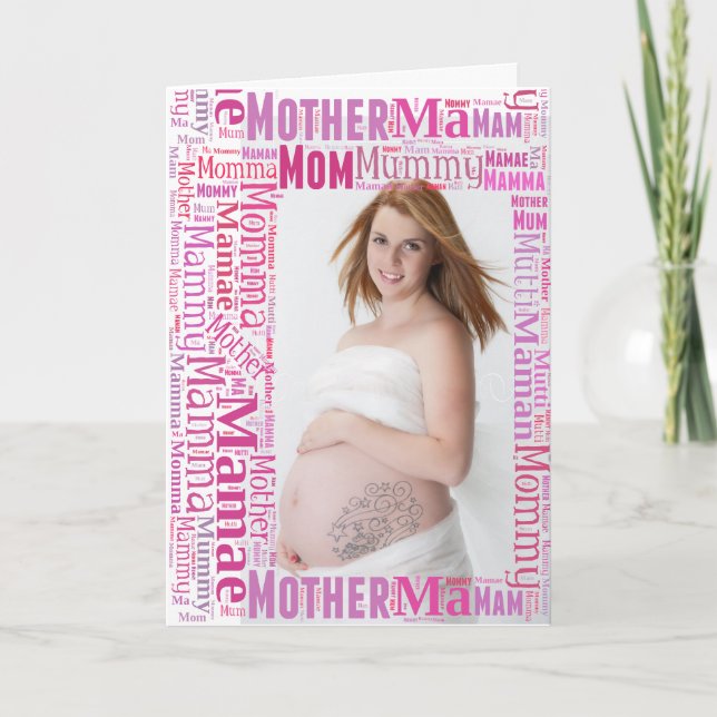 Mother-to-be in Many Languages - Mothers Day Card (Front)