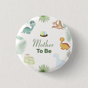 Mother To Be Rawr Volcano Dinosaur Baby Shower 3 Cm Round Badge