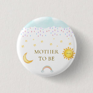 Mother To Be Sun Moon Stars Raindrop Baby Shower 3 Cm Round Badge