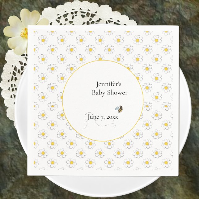 Mother-to-Bee Baby Shower White Napkin (Creator Uploaded)