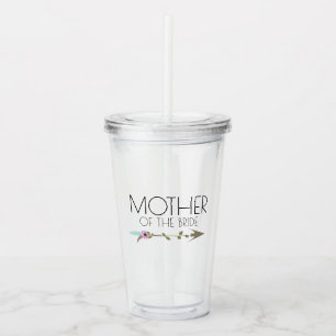 Mother Tribal Floral Arrow Wedding Bachlorette Acrylic Tumbler