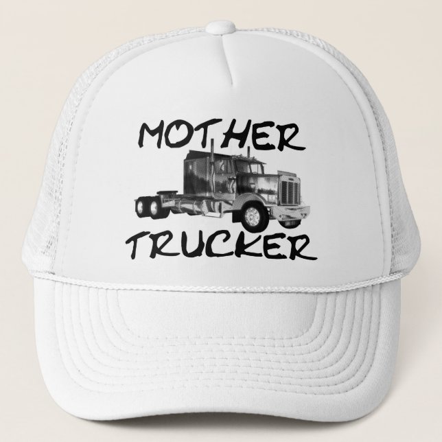 MOTHER TRUCKER - BLACK & WHITE HAT (Front)