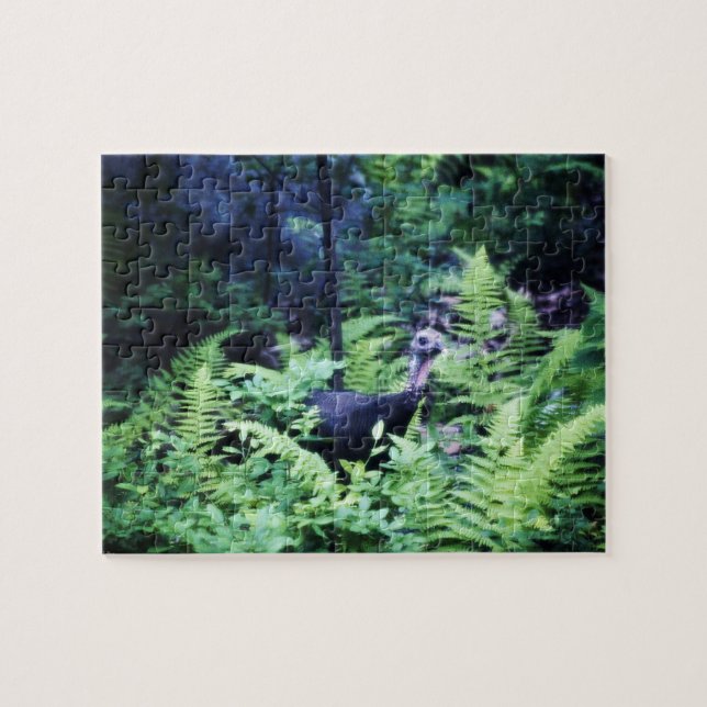 Mother Turkey in Ferns Puzzle (Horizontal)