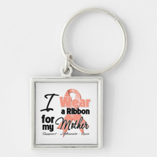 Mother - Uterine Cancer Ribbon Key Ring