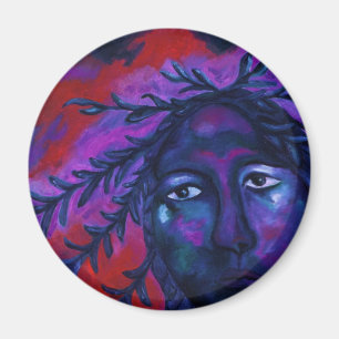 Mother Watching All – Crimson & Violet Compassio Magnet