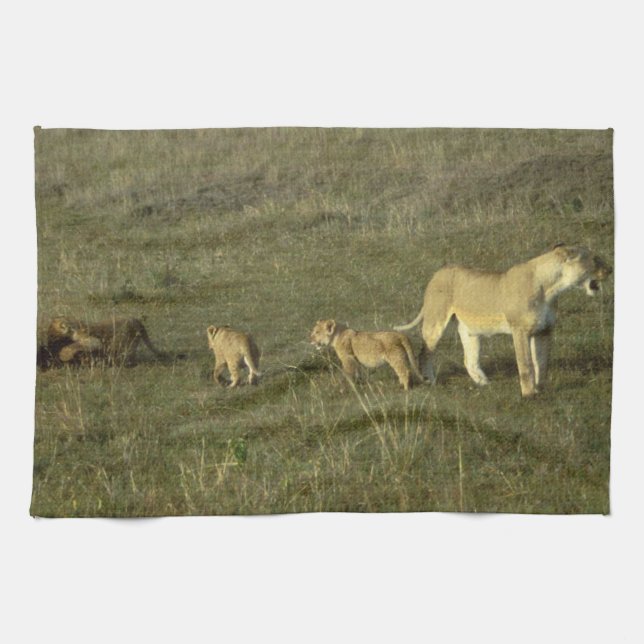MOTHER WILD CAT TEA TOWEL (Horizontal)