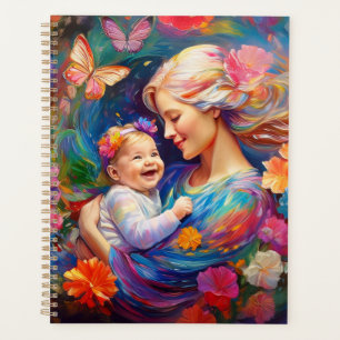 Mother with Baby Girl Colourful Painting Planner