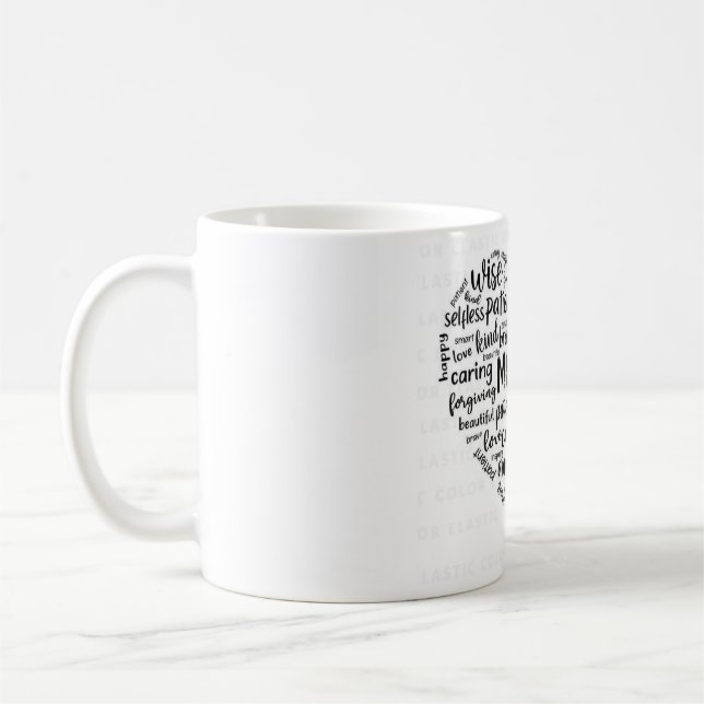 Mother world cloud coffee mug- Beautiful, caring,  Mug (Left)