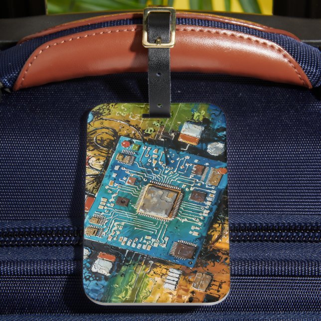 Motherboard - Abstract Computer Tech Art Luggage Tag (Front Insitu 2)