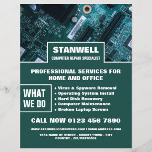 Motherboard Computer Repair Specialist Advertising Flyer