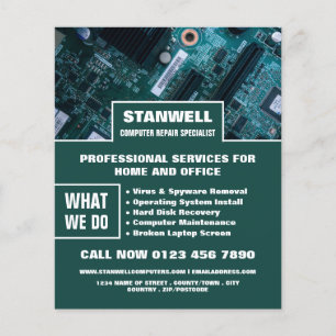 Motherboard Computer Repair Specialist Advertising Flyer