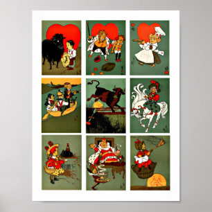 Mothergoose Nursery Rhymes Fairytale Art Poster