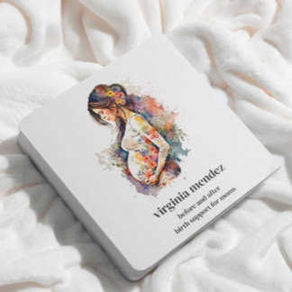 Motherhood Bloom Doula Midwife Lactation Pregnancy Square Business Card
