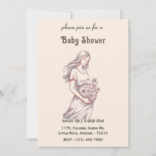 Motherhood Blossoms: Floral Baby Shower Card