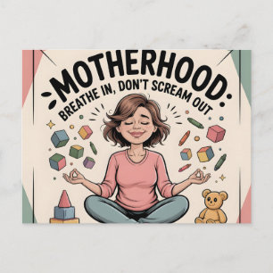 Motherhood Breathe In Calm Art Postcard