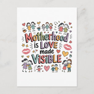 Motherhood Is Love Made Visible Postcard