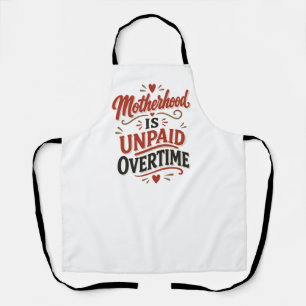 Motherhood Is Unpaid Overtime Mothers Day Apron