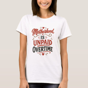 Motherhood Is Unpaid Overtime Mothers Day T-Shirt