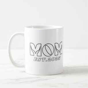 Motherhood Journey Est. 2025 Beautiful Design for  Coffee Mug
