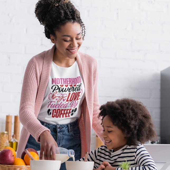 Motherhood Powered By Love and Coffee T-Shirt (Creator Uploaded)