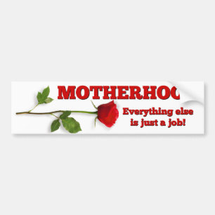 MOTHERHOOD RED ROSE PROLIFE BUMPERSTICKER BUMPER STICKER