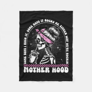 Motherhood Retro Skeleton Some Days Rock Vintage Fleece Blanket