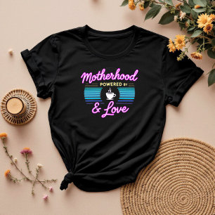Motherhood Runs on Coffee and Love   Funny Mum T-Shirt