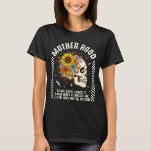 Motherhood social club skull mum floral retro T-Shirt