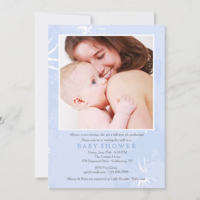 Mothering Retirement Baby Shower Photo Invitation (Front)