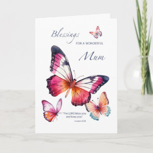 Mothering Sunday Religious Mum Butterflies Card