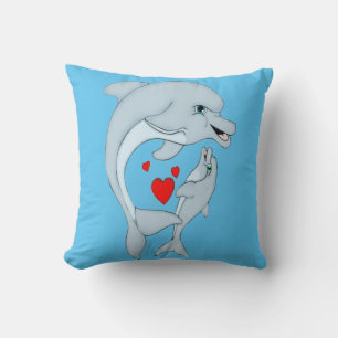 Motherly Dolphin Love Square Pillow